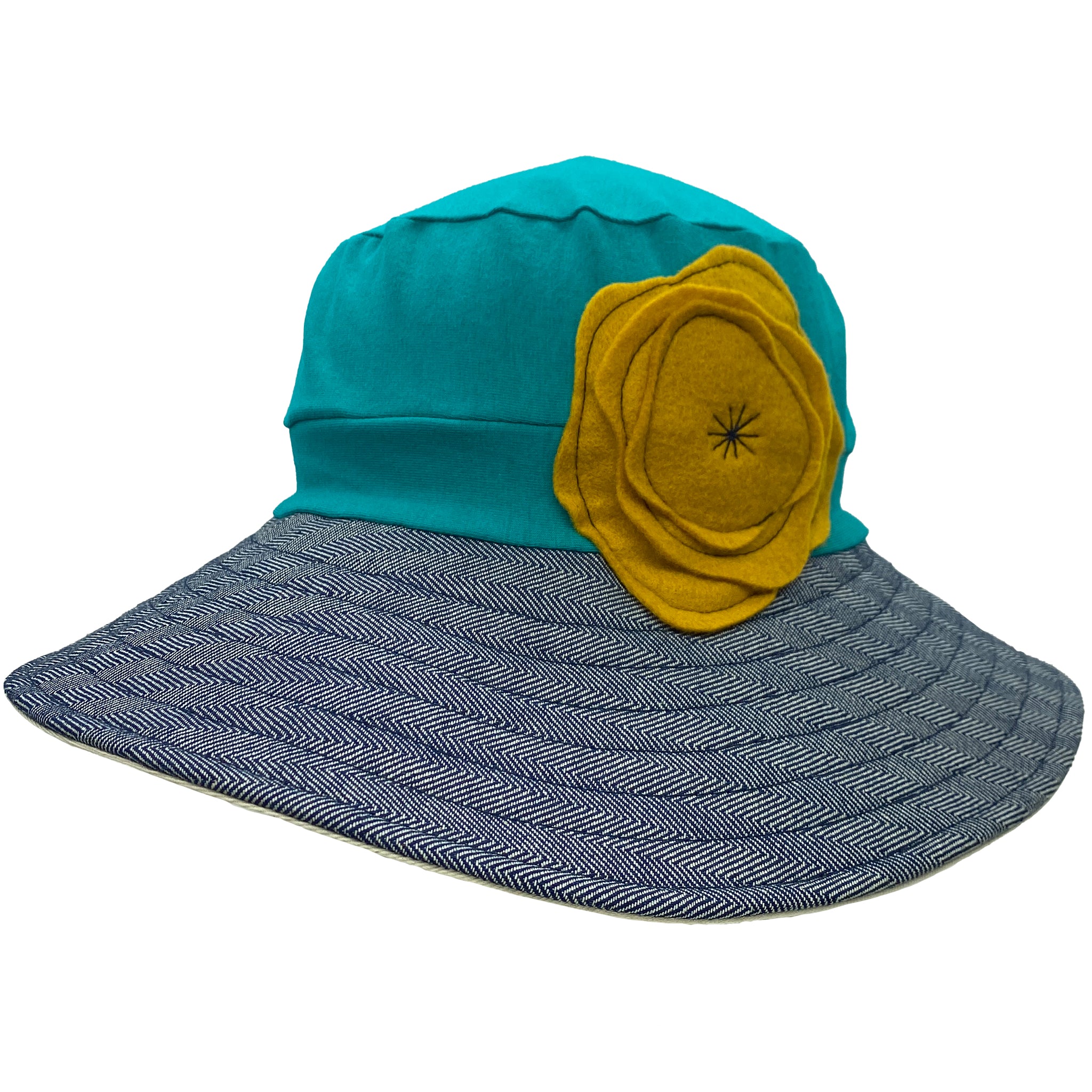 Sun Hats | Stretch Fit Hat | Stretch Fit Cap Denim Teal H017-031