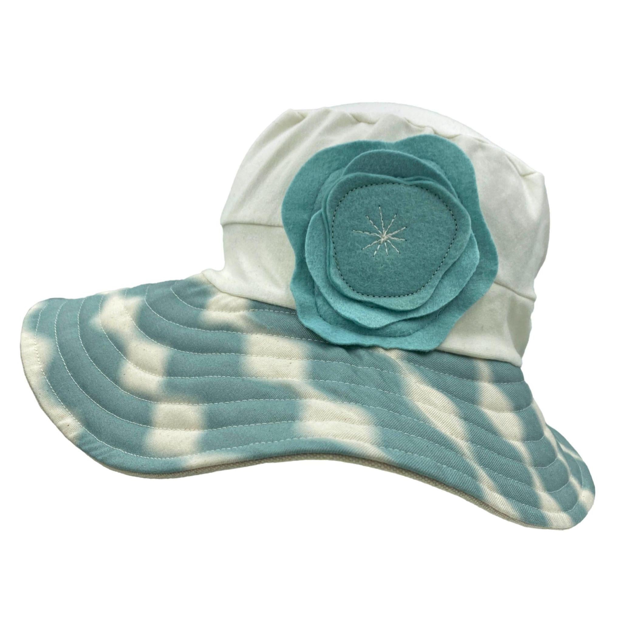 Organic Cotton Stretch Fit Sun Hat with Dyed Brim - Flipside Hats Teal